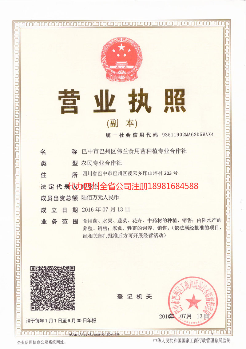 汝州汝州伟兰食用菌种植专业合作社